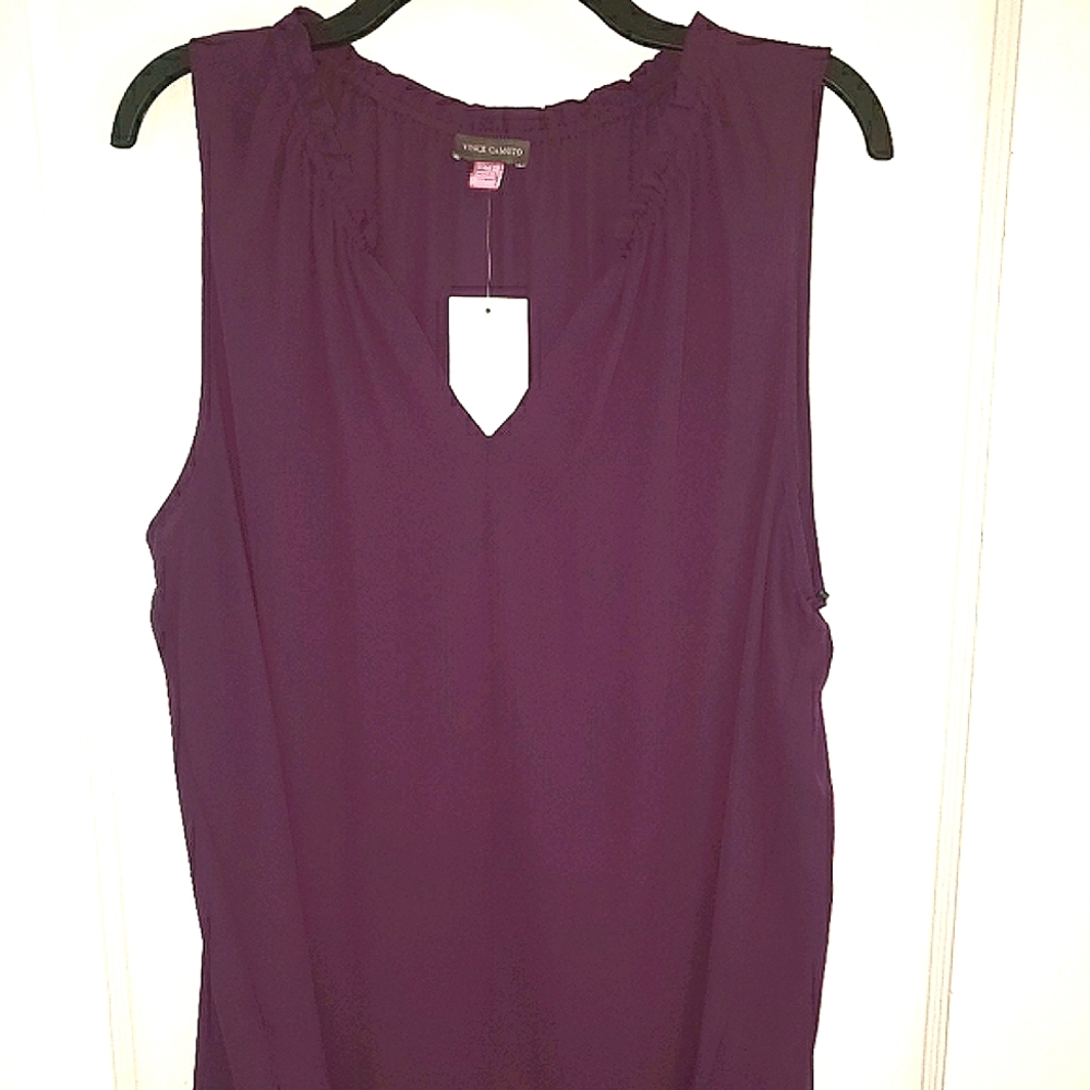 👖👠💼Vince Camuto Sleeveless Oversized Plum Top Sz M NWT